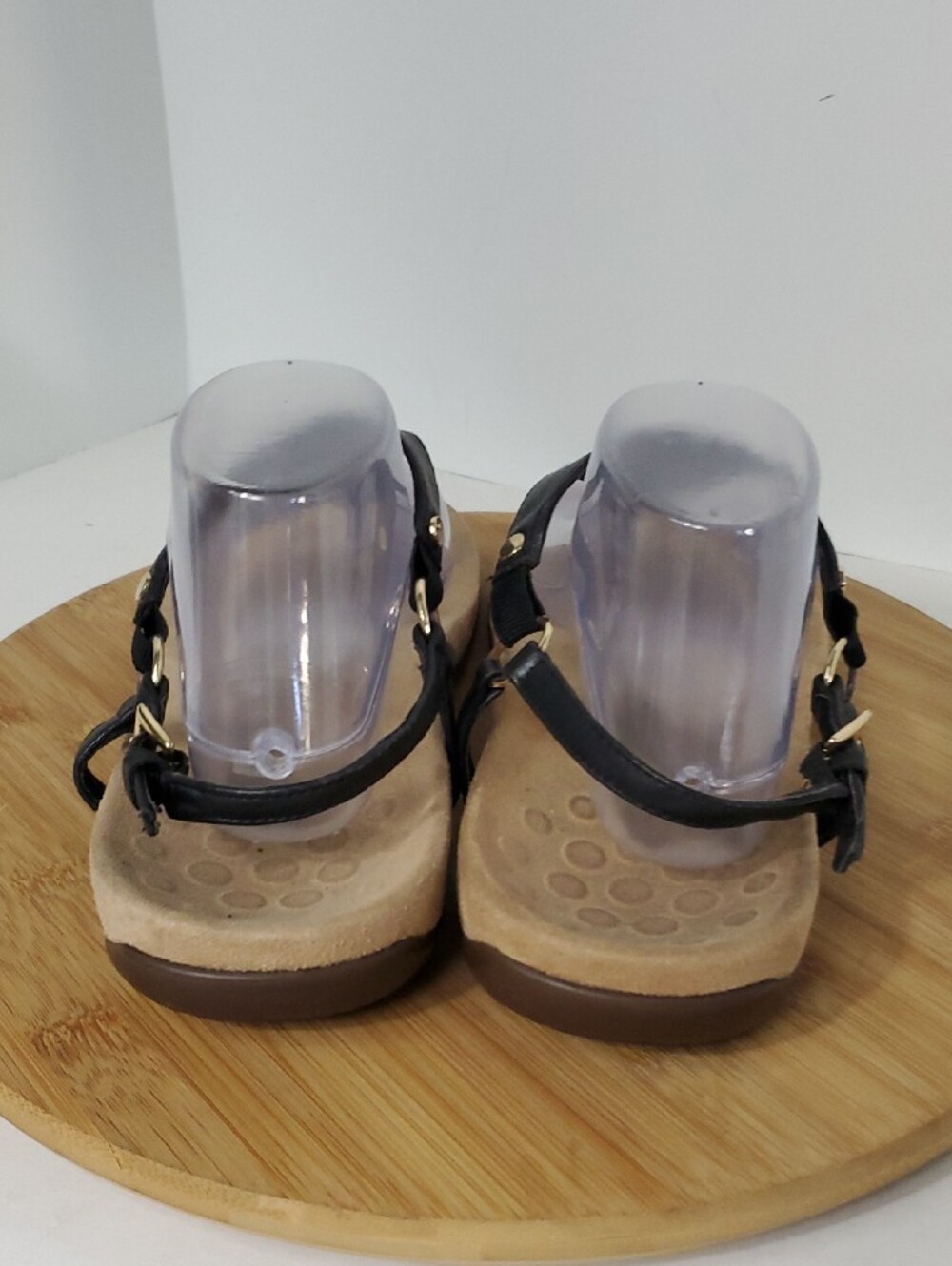 Vionic Kirra Black Leather T-Strap Thong Sandals Size 10W - Picture 3 of 8